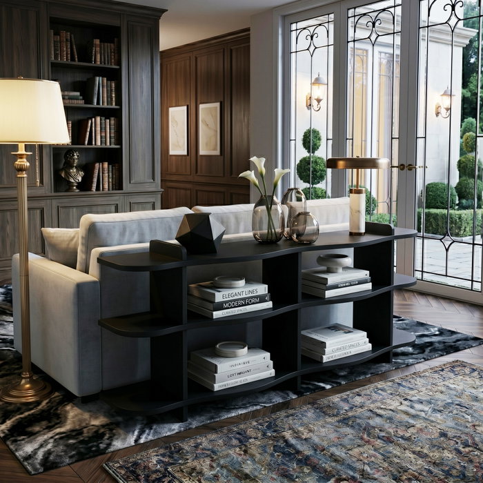 Hanah Home Consola Flusso - Black Hanah Home Consola Flusso - Black
